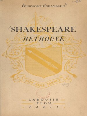 cover image of Shakespeare retrouvé